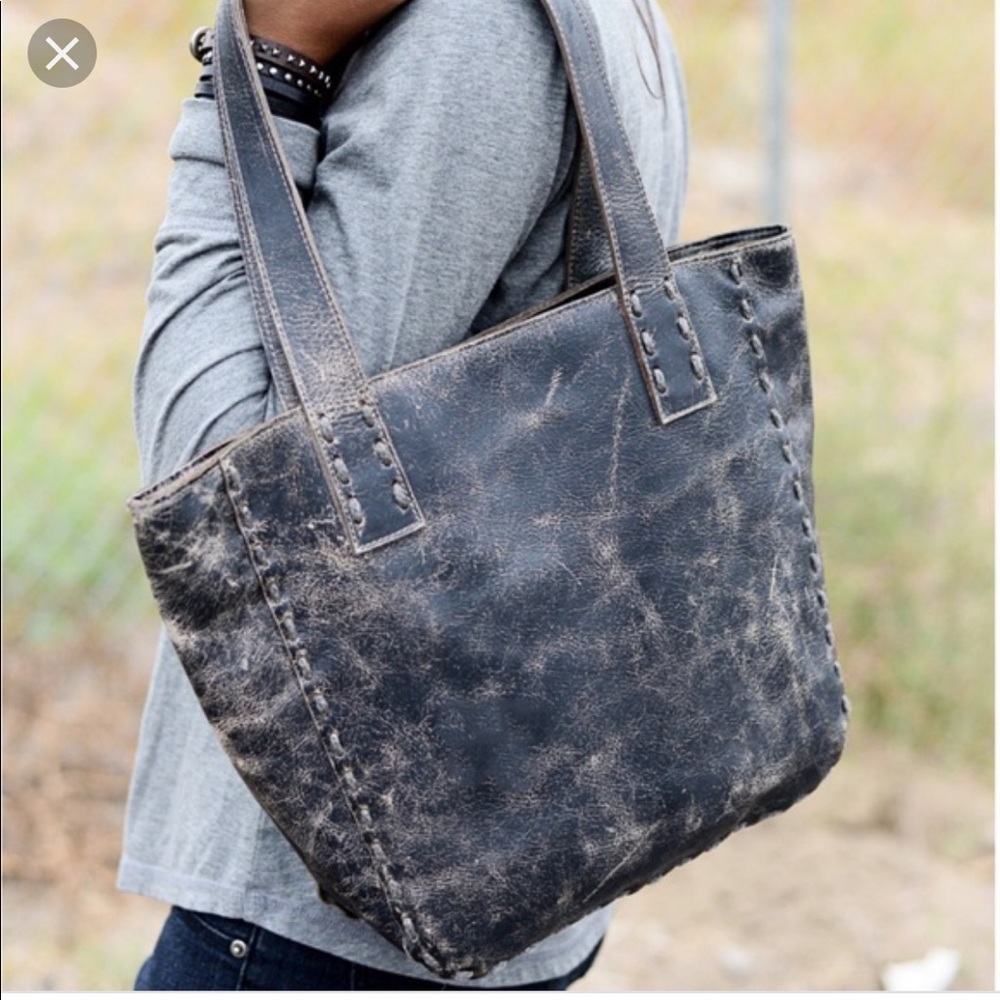 Bed Stu Smoke Gray Luxe Stevie Leather Tote